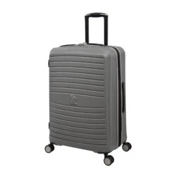 IT Luggage Eco-Protect - 3pc Set (Elephant Skin) -Travel Storage 32759 UK16 2910E08GreyskinS735SSFrontpanel25in