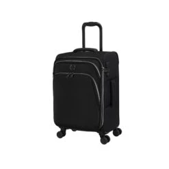 IT Luggage Trinary - 4pc Set (Black) -Travel Storage 32909 UK12 2875 08BlackSSFrontpanel19.4in