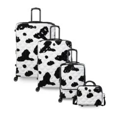 IT Luggage Indulging II - 4pc Set (Moo Cow Print) 25 IT Luggage Indulging II - 4pc Set (Moo Cow Print) -Travel Storage 33198 UK16 3039A08Moocowblack whiterepeatprintSSFrontpaneldirectlyset3 f175cbf0 c6dd 47d4 8841 529a1cee98ec