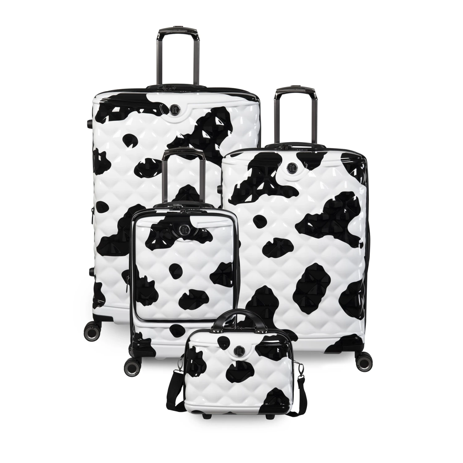 IT Luggage Indulging II - 4pc Set (Moo Cow Print) 1 IT Luggage Indulging II - 4pc Set (Moo Cow Print)