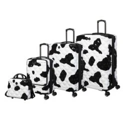 IT Luggage Indulging II - 4pc Set (Moo Cow Print) 38 IT Luggage Indulging II - 4pc Set (Moo Cow Print) -Travel Storage 33198 UK16 3039A08Moocowblack whiterepeatprintSSFrontpanelset3 8b9631ca b237 4fcf 9be4 c80037e20c87