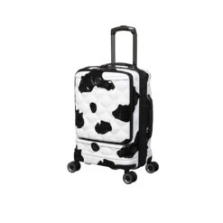 IT Luggage Indulging II - Cabin With Pocket (Moo Cow Print) -Travel Storage 33199 UK16 3039A08Moocowblack whiterepeatprintSSFrontpanel18.5inwithpocket ad1dcf1a 7ace 49a3 ad8a 1694c67439fc