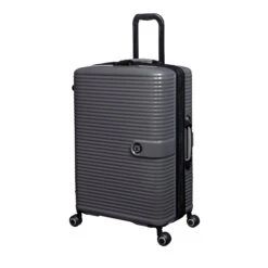 IT Luggage Helixian - 3pc Set (Charcoal) -Travel Storage 61334 US16 2842 08CharcoalgreyS022SSFrontpanel25in