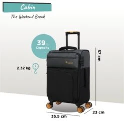 Duo-Tone - Cabin (Pewter & Black) 17 Duo-Tone - Cabin (Pewter & Black) -Travel Storage Duo Tone Cabin Black dims weights