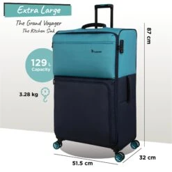 Duo-Tone - Extra Large (Capri Breeze / Dress Blues) -Travel Storage Duo Tone XLarge Capri dims weights