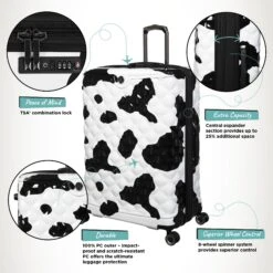 IT Luggage Indulging - 4pc Set (Moo Cow Print) 22 IT Luggage Indulging - 4pc Set (Moo Cow Print) -Travel Storage Indulging Moo Large Infographic c7366206 6ea7 459e 8405 262e9d294934