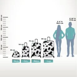 IT Luggage Indulging - Cabin (Moo Cow Print) 30 IT Luggage Indulging - Cabin (Moo Cow Print) -Travel Storage Indulging Moo Relative Size