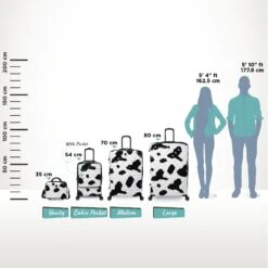 IT Luggage Indulging II - 4pc Set (Moo Cow Print) 39 IT Luggage Indulging II - 4pc Set (Moo Cow Print) -Travel Storage Indulging Moo Relative Size pocket 60c17737 2f13 4633 8a7f c8eecee0e887