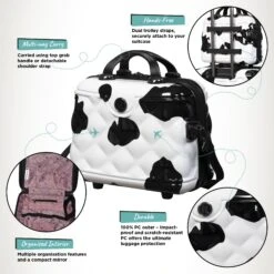 IT Luggage Indulging - 4pc Set (Moo Cow Print) 23 IT Luggage Indulging - 4pc Set (Moo Cow Print) -Travel Storage Indulging Moo Vanity Infographic 1fdedeca c01b 465f 8a8a 9dd81f0c7fb5