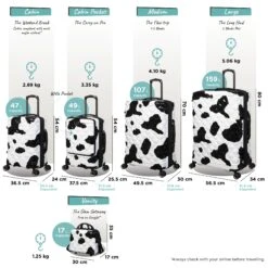IT Luggage Indulging - Medium Plus (Moo Cow Print) 30 IT Luggage Indulging - Medium Plus (Moo Cow Print) -Travel Storage Indulging Moo full set dims weights ef9f71c1 8b44 4a92 ab24 33101be83761