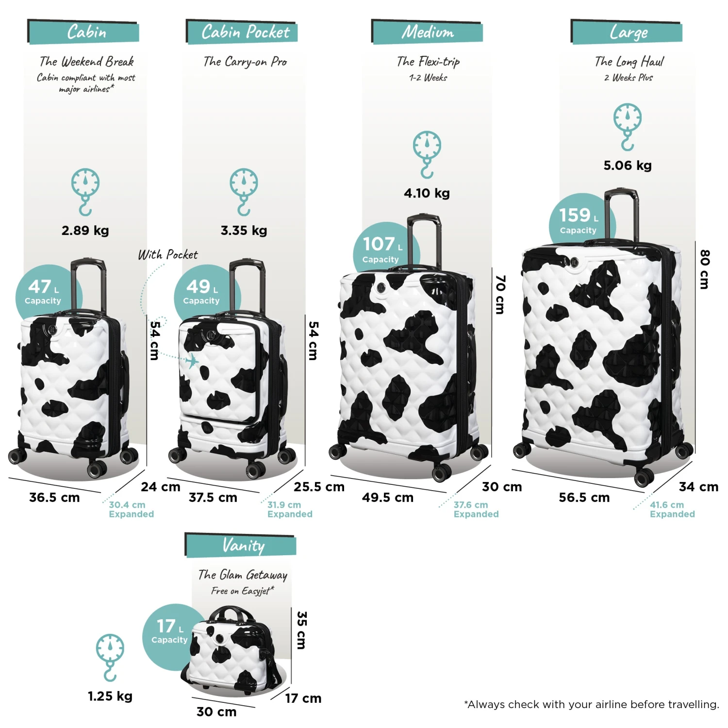 IT Luggage Indulging - Medium Plus (Moo Cow Print) 15 IT Luggage Indulging - Medium Plus (Moo Cow Print) - Image 15