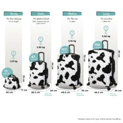 IT Luggage Indulging - 4pc Set (Moo Cow Print) 21 IT Luggage Indulging - 4pc Set (Moo Cow Print) -Travel Storage Indulging Moo set dims weights d090c1aa 3a53 495a b76b fcaaf108c911