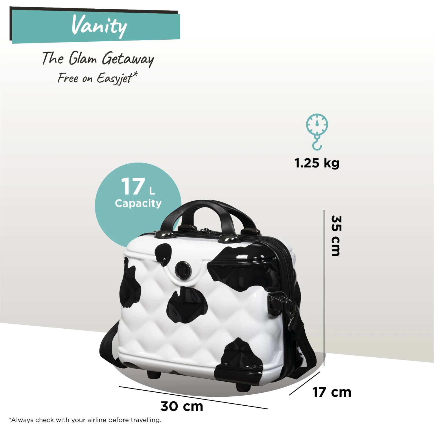 IT Luggage Indulging - Vanity Case (Moo Cow Print) 2 IT Luggage Indulging - Vanity Case (Moo Cow Print) - Image 2