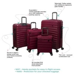 IT Luggage Fusional - Cabin (Dark Red) -Travel Storage InfographicforFusional16 2920V3.2DarkReds 01 54a2f27b 51b7 41d3 b2e1 3c57954f0811