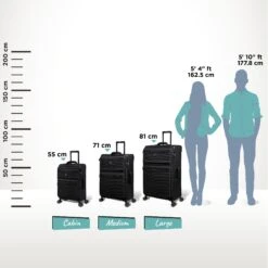 IT Luggage Precursor - Large (Black) -Travel Storage Precursor Black Relative Size 258113f5 e16c 4a8d 8017 207e3f9a5941