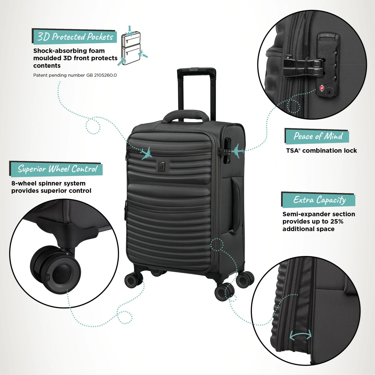 IT Luggage Precursor - Cabin (Charcoal) 3 IT Luggage Precursor - Cabin (Charcoal) - Image 3