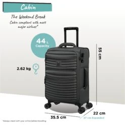 IT Luggage Precursor - Cabin (Charcoal) 19 IT Luggage Precursor - Cabin (Charcoal) -Travel Storage Precursor Cabin Charcoal dims weights