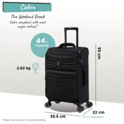 IT Luggage Precursor - Cabin (Black) 17 IT Luggage Precursor - Cabin (Black) -Travel Storage Precursor Cabin black dims weights