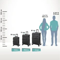 IT Luggage Precursor - Cabin (Charcoal) 21 IT Luggage Precursor - Cabin (Charcoal) -Travel Storage Precursor Charcoal Relative Size