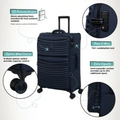 IT Luggage Precursor - Medium Plus (Dress Blues) 17 IT Luggage Precursor - Medium Plus (Dress Blues) -Travel Storage Precursor Med Blue Infographic