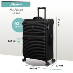 IT Luggage Precursor - Medium Plus (Black) -Travel Storage Precursor Med black dims weights