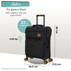 Simultaneous - Cabin (Black) -Travel Storage Simultaneous Cabin Blk dims weights