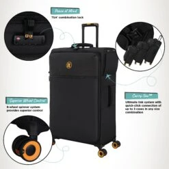 Simultaneous - 3pc Set (Black) -Travel Storage Simultaneous Large Blk Infographic