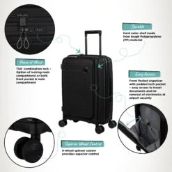IT Luggage Spontaneous II - Cabin With Pocket (Black) -Travel Storage Spontaneous Cabin Pocket Blk Infographic a9b254cb 57e1 43a7 b701 2985dd57d75c