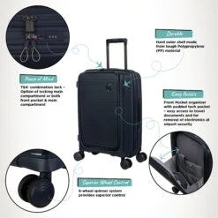 IT Luggage Spontaneous II - Cabin With Pocket (Blueberry) -Travel Storage Spontaneous Cabin Pocket Blueberry Infographic a0d62143 0fd6 4bed b2fa 7a2c5911464b