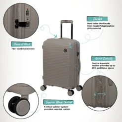 IT Luggage Spontaneous - Cabin (Feather Grey) -Travel Storage Spontaneous Cabin Feather Infographic
