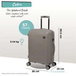 IT Luggage Spontaneous - Cabin (Feather Grey) -Travel Storage Spontaneous Cabin Feather dims weights