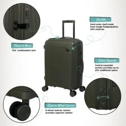 IT Luggage Spontaneous - Cabin (Olive Night) -Travel Storage Spontaneous Cabin Olive Infographic