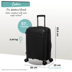 IT Luggage Spontaneous - Cabin (Black) -Travel Storage Spontaneous Cabin blk dims weights
