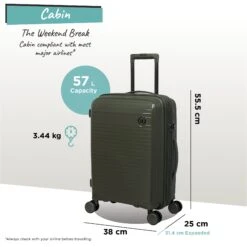 IT Luggage Spontaneous - Cabin (Olive Night) -Travel Storage Spontaneous Cabin olive dims weights