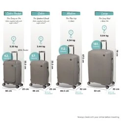 IT Luggage Spontaneous - Large (Feather Grey) -Travel Storage Spontaneous Full set Feather dims weights