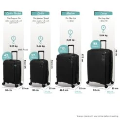 IT Luggage Spontaneous - Large (Black) -Travel Storage Spontaneous Full set blk dims weights