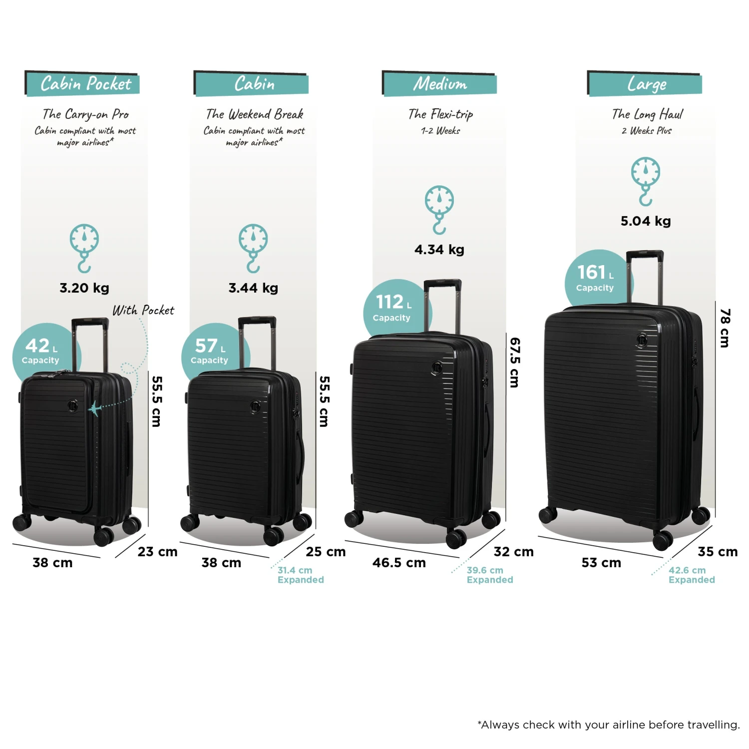 IT Luggage Spontaneous - Medium Plus (Black) 10 IT Luggage Spontaneous - Medium Plus (Black) - Image 10