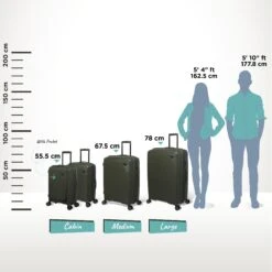 IT Luggage Spontaneous - Large (Olive Night) -Travel Storage Spontaneous Full set olive Relative Size