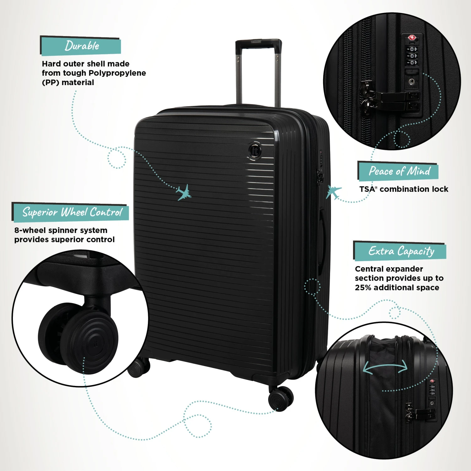 IT Luggage Spontaneous - Medium Plus (Black) 3 IT Luggage Spontaneous - Medium Plus (Black) - Image 3
