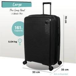 IT Luggage Spontaneous - Large (Black) -Travel Storage Spontaneous Large blk dims weights