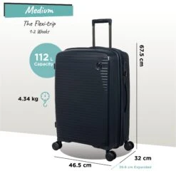 IT Luggage Spontaneous - Medium Plus (Blueberry) 19 IT Luggage Spontaneous - Medium Plus (Blueberry) -Travel Storage Spontaneous Med blueberry dims weights