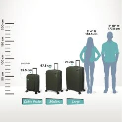 IT Luggage Spontaneous II - Cabin With Pocket (Olive Night) -Travel Storage Spontaneous Set Pocket olive Relative Size e4f92463 082f 46d6 a28a 17bebb7c56ce