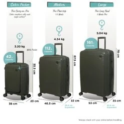 IT Luggage Spontaneous II - Cabin With Pocket (Olive Night) -Travel Storage Spontaneous Set Pocket olive dims weights 77c88748 70dc 46d3 b9d8 bc5c73f8b6b9