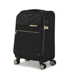 Ted Baker Albany Eco 4 Wheel Cabin Suitcase - 55cm -Travel Storage TBW7003 001 Ted Baker Albany Eco Black Cabin Case 2 43210.1684486093