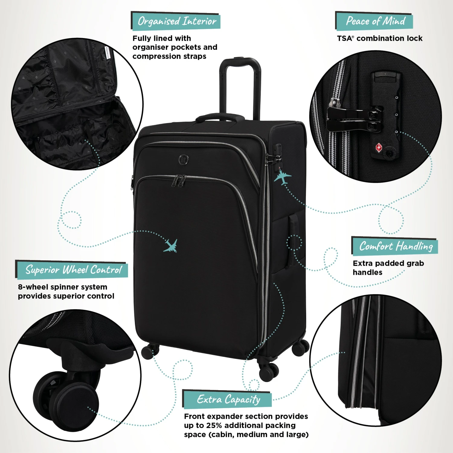IT Luggage Trinary - Large (Black) 3 IT Luggage Trinary - Large (Black) - Image 3