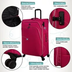 IT Luggage Trinary - Medium (Viva Magenta) -Travel Storage Website Infographic Trinary Large Magenta 87fdd3dd d1ff 4965 a48f b10b04474182